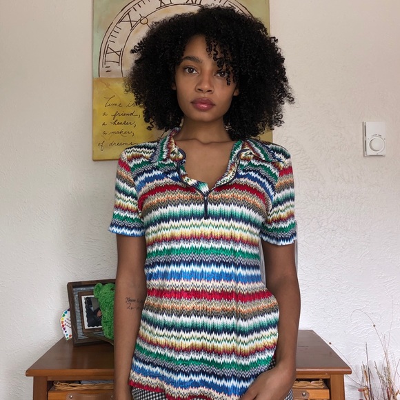 💋SOLD💋Multicolored Half Zip Top - Picture 2 of 5